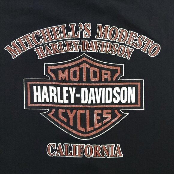 Harley Davidson Tank Top California Coat of Arms Swords Old English Modesto 2XL - Picture 5 of 11